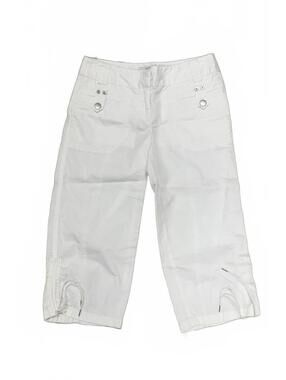 NWOT Ann Taylor LOFT White Capri Pants 00P Marisa Cropped Drawstring Hem